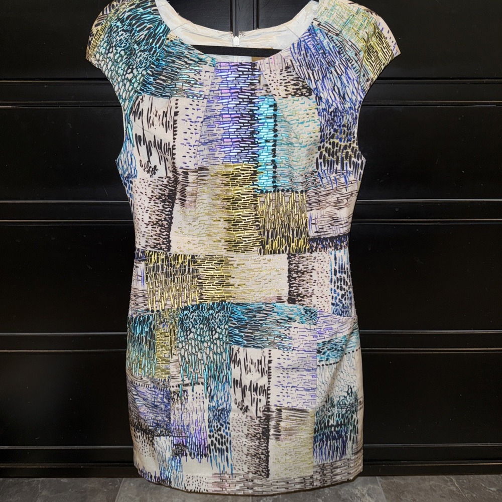 Ali Ro Women's Dress Size‎ 8 Short Cap Sleeves Multicolor